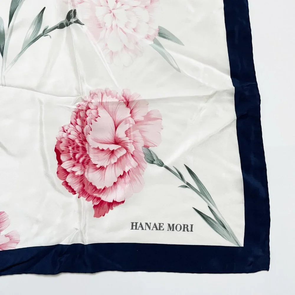 Hanae Mori Silk Scarf Shawl Floral Vintage